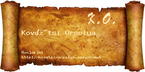 Kovátsi Orsolya névjegykártya